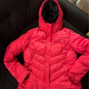 Nike Women's Vibrant Red Hooded Bomber Jacket